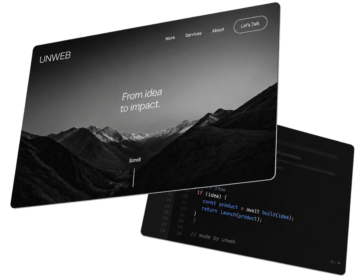 Unweb digital product showcase